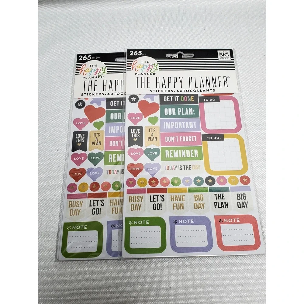 Happy Planner Sticker Lot 3 Packs + Washi Stickers Me & My Big Ideas New Planner